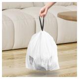 120 Counts 1.6 Gallon Mini Drawstring Trash Bags, Small Garbage Bags by KSSKSS, Code a fit 4.5-8 Liter, 1.2-2 Gal, White Trash Bin Liners for Home Office Kitchen Bathroom Bedroom