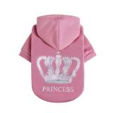 EXPAWLORER Princess Dog Hoodie-Soft Dog Sweater Calming Fleece Sweatshirt Cold Weather Pet Clothes,Pitbull Clothes Outfits,Coat Apparel for Puppy,Cat, Small Medium Large Dogs