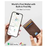 ESR Geo Wallet with Find My Functionality, RFID Blocking, Holds up to 11 Cards, Slim and Smart Wallet for Men, Replacement for AirTag Wallet Tracker(iOS Only, Not for Magsafe), Aged Leather