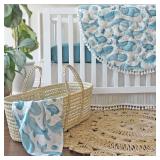 Crane Baby 100% Cotton Muslin Swaddle Blanket, Caspian Ocean - Set of 2, 47 x 47 - Swaddles for Newborns & Babies