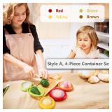 SOOPLEU Avocado Saver and Tomato Holder - Set of 4 Reusable Storage Containers for Fridge - Ideal for Garlic, Onions, Lemons, and Potatoes