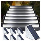 AUDLES LED Solar Step Lights Stair Light Solar Deck Lights IP67 Solar Decoration Lights for Yard, Patio, Garden, Walkways, Front Door, Pathway, Driveway, Porch 6PK