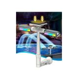 Solar Pool Fountain with 8-Color 6-Mode RGBIC LED Lights, Above/Inground Solar Lights with Remote, 360°Adjustable Dual Spray Waterfall Sprinkler Fountain for Relaxation & Cooling 10-20°F