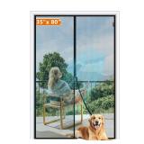 MAGZO Magnetic Screen Door Fit Door Size 35 x 80 Inch, Screen Size 37 x 81 Strong Magnets Door Mesh, Reinforced Fiberglass Net for Net for Patio and Front Entrances, Gray