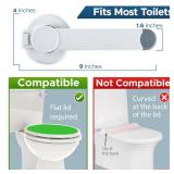 Toilet Locks Baby Proof (2-Pack) Ideal Baby Proof Toilet Lid Lock with Arm No Tools Needed Easy Installation with 3M Adhesive Top Safety Toilet Seat Lock Fits Most Toilets, White
