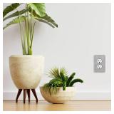 Questech Outlet Cover, Single Duplex Wall Plate 1-Gang Switch Plate Standard Size Electrical Outlet Receptacle Cover, Decorative Tumbled Texture, Gray, 2 Pack