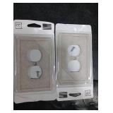 Questech Outlet Cover, Single Duplex Wall Plate 1-Gang Switch Plate Standard Size Electrical Outlet Receptacle Cover, Decorative Tumbled Texture, Gray, 2 Pack