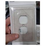 Questech Outlet Cover, Single Duplex Wall Plate 1-Gang Switch Plate Standard Size Electrical Outlet Receptacle Cover, Decorative Tumbled Texture, Gray, 2 Pack