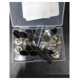 ZENGLU 20 Sets of 17mm Button for Sewing Metal Jeans, No-Sew Nailess Removable Metal Jeans Buttons Replacement Repair Combo Thread Rivets and Screwdrivers(Black Colours)