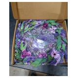 KTGOW 24 Lavender Wreath for Front Door - Artificial Floral Lush Summer Wreath with Adjustable Headband & DIY Decor for Wall, Home, Wedding, Party, Christmas (Purple)