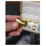 Goo-Ki Low Profile Brushed Brass Cabinet Knobs, Zinc Alloy for Drawer Knobs for Dresser Cupboard Wardrobe,6 Packed