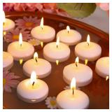 48 Pack 2 inch White Floating Candles Unscented Floating Candle for Centerpieces 5-6 Hours Burning Floating Candle Bulk for Wedding Christmas