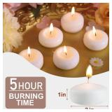48 Pack 2 inch White Floating Candles Unscented Floating Candle for Centerpieces 5-6 Hours Burning Floating Candle Bulk for Wedding Christmas