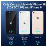 ESR for iPhone SE (2022) Case, iPhone SE (2020) and iPhone 8, Military-Grade Protection, Shock-Absorbing Corners, Yellowing-Resistant Back, Phone Case for SE 3/2, Air Armor Case, Clear Black