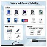 USB C Cable 60W Max, 2 in 1 USB C to C/Lightning Cable, Fast Charging Type-C Multi iPhone Charger Cord Compatible for iPhone 16/15/14/13, Android, MacBook, iPad, Carplay and More (2Pack Black) ONE LIG