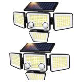 LYWALT Solar Outdoor Lights - 3000LM 188 LED Motion Sensor Outdoor Lights, 4 Heads Security Light,IP65 Waterproof, Easy Install,270°Wide Angle Flood Wall Light with 3 Modes for Backyard Yard (2 Pack)