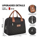 HOMESPON Insulated Lunch Bag for Women Men Adults Lunch Tote with Front Pocket Lunch Box Container Cooler Bag for Work Picnic (Black)