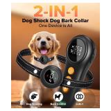 XDX 2-in-1 Dog Shock Collar & Bark Collar 3300FT Dog Training Collar with Remote, Automatic Anti-Barking, 5 Adjustable Sensitivity Levels, IP67 Waterproof E-Collar for Small Medium Large Dogs