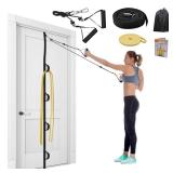 ATENTO Shoulder Rehab Pulley System with Foam Handles Arm Pulley with Multi-Anchor Door Strap for Physical Therapy Exercises Latex Resistance Bands for Assisting Rotator Cuff, AC Joint, Shoulder Pain