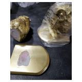 Book Ends, Bookends Gold Owl Bird, Kids Rooms, Non-Skid Bookend, Heavy Duty Resin Book Stopper for Books, Bookends for Shelves, Decorative Holder, Gift for Women, 9.05 * 3.7 * 4.72