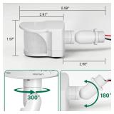TREEWELL 240-Degree Replacement Motion Detector, Adjustable Time & Detection Sensitivity Up to 60 Feet Range, 3 Working Modes Pir Motion Sensor for Security Floodlight, White, UL Listed