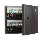 DiDiHere 48 Key Cabinet Organizer, Key Lock Box, Key Safe Security Storage Lockbox Holder for Valets, Hotels, Car and House Keys, Key Keeper Box Black