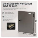 DiDiHere 48 Key Cabinet Organizer, Key Lock Box, Key Safe Security Storage Lockbox Holder for Valets, Hotels, Car and House Keys, Key Keeper Box Black