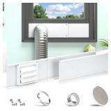 Daisypower Dryer Vent Window Kit, Adjustable Window Vent Kit with Outdoor Dryer Vent Cover,4 Inch Hood for Exhaust Ventilation