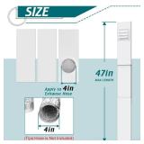 Daisypower Dryer Vent Window Kit, Adjustable Window Vent Kit with Outdoor Dryer Vent Cover,4 Inch Hood for Exhaust Ventilation