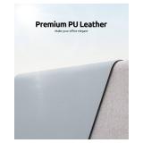 YSAGi Leather Desk Protector, Office Mat, Large Mouse Mat, Non-Slip PU Leather Blotter, Laptop Desk, Waterproof Writing Pad for Office and Home (Light Grey, 31.5 x 15.8)