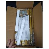 Metal Square Tube Scroll Display Easel, Vintage Gold Decorative Large Adjustable Floor Standing Easel with Chain Support, Perfect for Showcasing Pictures, Artwork, Picture Frame Wedding Sign Etc