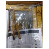 Metal Square Tube Scroll Display Easel, Vintage Gold Decorative Large Adjustable Floor Standing Easel with Chain Support, Perfect for Showcasing Pictures, Artwork, Picture Frame Wedding Sign Etc