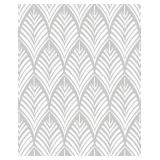 Amiya Silver Leaf Peel and Stick Wallpaper 17.5 x 120 Boho Grey Removable Contact Paper Bathroom Wall Self Adhesive Fashion Modern Wall Paper PVC Self Stick Easy to Install and Clean