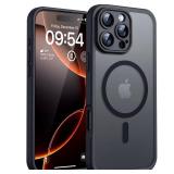 TOCOL for iPhone 16 Pro Max Case, Compatible with Magsafe, Full Camera Protection, Drop Protection, Magnetic Translucent Matte Back Bumper Phone Case for 16 Pro Max 6.9-Inch (Black)