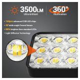 WdtPro 2025 Solar Lights Outdoor Flood Light, 3500LM Bright Motion Sensor Outdoor Lights, 3 Heads & Upgrade Glass Panel, LED Solar Powered Security Light Spotlights Waterproof for Outside Yard-2Pack