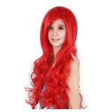 Joy Join Little Girls Princess Mermaid Costume Red Wigs for Little Girls Birthday,Halloween,Christmas Party
