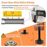 NEWBYTEK Furniture Leveling Feet Heavy Duty, Adjustable Furniture Feet Levelers Screw on Heavy Duty Desk/Chair/Cabinet/Dresser/Bench Leg Leveler, Round T-Nut Kit 3/8-16 Thread (4 Pack, Black)