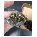 NEWBYTEK Furniture Leveling Feet Heavy Duty, Adjustable Furniture Feet Levelers Screw on Heavy Duty Desk/Chair/Cabinet/Dresser/Bench Leg Leveler, Round T-Nut Kit 3/8-16 Thread (4 Pack, Black)