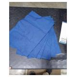 LANDVIEW Cloth Placemats Set of 6, Cotton Linen Blend Machine Washable Durable Linen Table Mats, Heat Resistant Placemats Wrinkle Free Place Mats for Dining Table, Easy to Clean (Navy Blue, 6)