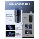 Ceeniu Smart Car Air Freshener, New Car Smell, Larger 135ml Capacity, Long-Lasting 6-Month Fragrance, Auto On/Off, Quiet Operation, Stylish Ambient Light, Premium Scent for Men, CF3 Pro Diffuser