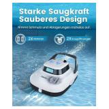 (2025 Upgrade) Launs S1 Cordless Robotic Pool Cleaner, Dual Motors & Suction Ports Automatic Pool Vacuum Robot Lasts up to 90 Min, Self-Parking Ideal for Above Ground Pools (New)