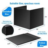 Black 24-Pack Desk Dividers for Students, Waterproof Durable Plastic Study Carrel Dividers, Easy to Clean, Privacy Classroom Shield Folder Boards for Student Desk