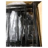 OUSHENG 25 Panels Metal Garden Fence 27ft x 24in - Rustproof Decorative Wire Fencing for Outdoor Yard, Flower Bed, Patio | Arched Animal Barrier & Landscape Edging (Black)