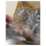 Jinei 30 Pcs 6 oz Ball Shape Plastic Sand Art Bottles Spherical Clear Plastic Potion Bottles Christmas Cocktail Ornament Balls for DIY Wedding Party Gift Crafts Decoration (Gold,Aluminum Cap)