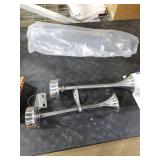 BANHAO Marine Boat Safty Horns 12V 180dB Double Trumpet Truck Horn Stainless Steel Low and High Tone 2 Tube for Ship Truck RV Trailer Pickup Van Bus
