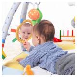 Lupantte Baby Gym Play Mat with 9 Toys for Sensory and Motor Skill Development Language Discovery, Thicker Non-Slip Activity Ball Pit, Green Tree Newborns, Babies to Toddlers as Gift