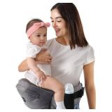 HKAI Baby Hip Carrier, Moms Choice Award Winner, Baby Carrier with Adjustable Waistband & Breathable Mesh, Ergonomic Carrier with Non-Slip Hip Seat Surface for Newborns & Toddlers, (Grey)