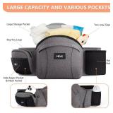 HKAI Baby Hip Carrier, Moms Choice Award Winner, Baby Carrier with Adjustable Waistband & Breathable Mesh, Ergonomic Carrier with Non-Slip Hip Seat Surface for Newborns & Toddlers, (Grey)