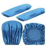 Tallew 4 Pcs Office Chair Covers Set Computer Universal Protective Stretchable Chair Seat Covers Desk Armrest Slipcovers Pads Office Cushion Backrest for Rotating(Sapphire)