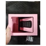 Small Fireproof Safe Box for Home Use, 0.3 Cu ft Mini Pink Safe and Fireproof Lock Box with Electronic Keypad, Fire Safe for Money, Jewelry, ID Documents DOOR NEEDS PULLED OUT